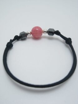 Bracelet Rhodochrosite Hématite argent 925