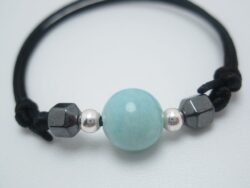 Bracelet Amazonite Hématite argent 925