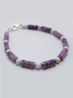 Bracelet Minéral Purpurite Howlite