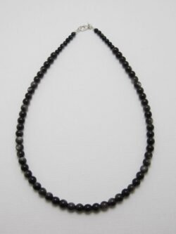 Collier Obsidienne Dorée