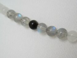 Collier Boule Labradorite Pierre de Lune Obsidienne Argenté Argent 925