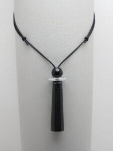 Pendentif Shungite Cristal de roche Obsidienne