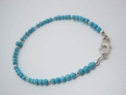 Bracelet en Perles de Turquoise et Argent 925