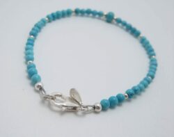 Bracelet en Perles de Turquoise et Argent 925