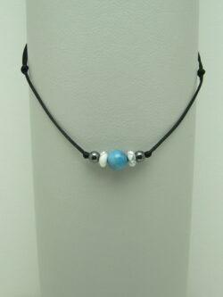 Collier Hématite Apatite Howlite