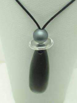 Pendentif Minéral Shungite Cristal de roche Hématite Mate