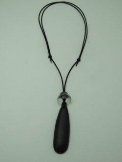 Pendentif Minéral Shungite Cristal de roche Hématite Mate