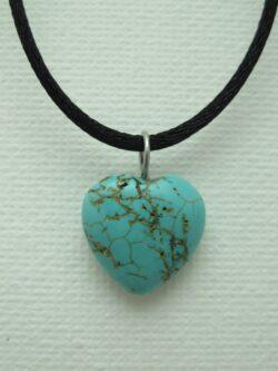 Pendentif Minéral Cœur Turquoise