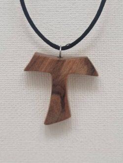 Pendentif croix en Tau Bois d’olivier