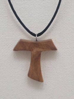 Pendentif croix en Tau Bois d’olivier