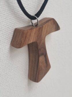 Pendentif croix en Tau Bois d'olivier